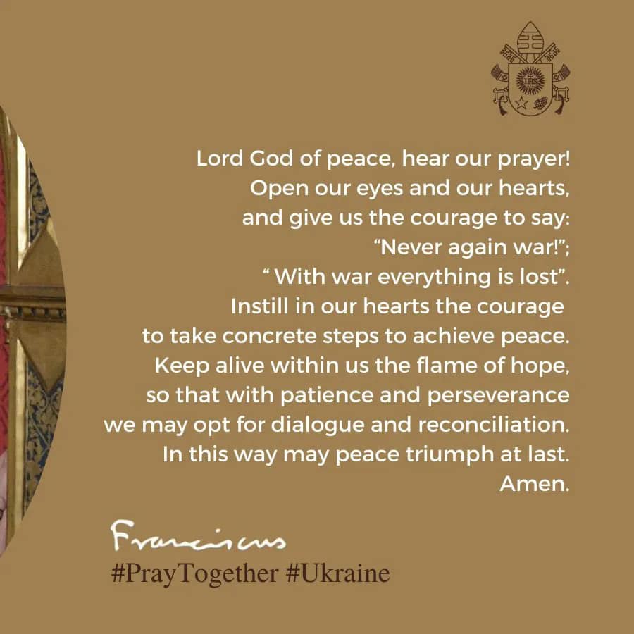 Pope Francis Declares Ash Wednesday Prayer And Fasting For Ukraine ...