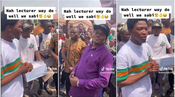 Awwn! they really love him - Students celebrate lecturer publicly in heartwarming video