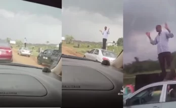 Nigerian Army punish civilian for misconduct, tells him to stand on his car