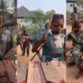 With sticks and locally made musical instruments, a group of African children perfectly recreated the instrumentals of the hit song "Common man" by Burna boy.