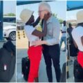 Wife welcomes oyinbo lover in video as he returns from trip