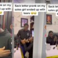 Which kind prank? Man gives salesgirl sack letter, see heartbreaking reaction