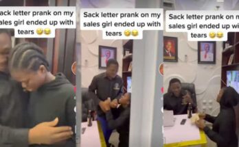 Which kind prank? Man gives salesgirl sack letter, see heartbreaking reaction