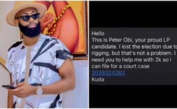 Labour Party's Peter Obi begs BBN’s Tochi for 2K Online