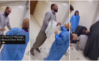 After 18 years of marriage, couple welcomes their first child