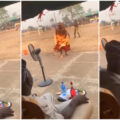 A performer accidentally set himself ablaze in an occasion during fire stunt