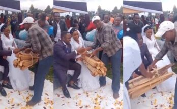 Nigerian couple receives firewood as gift on wedding day