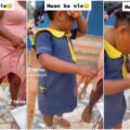 Young and daring Nigerian girl displays expertise in braiding hair