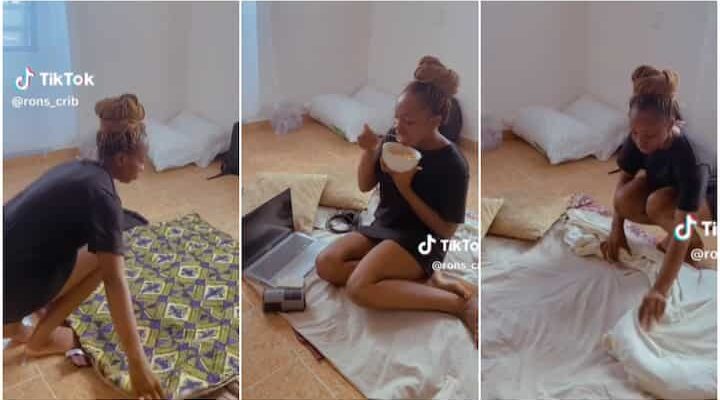 Nigerian lady teaches Netizens how to make a blanket bed |Ikejabird.com