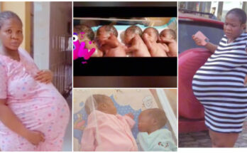 Woman give birth to 5 children after 9 years of marriage |Ikejabird.com