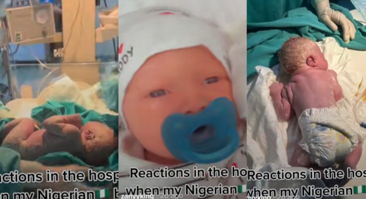 E shock nurse: Nigerian woman gives birth to Oyinbo baby with blonde hair and blue eyes | IkejaBird.com