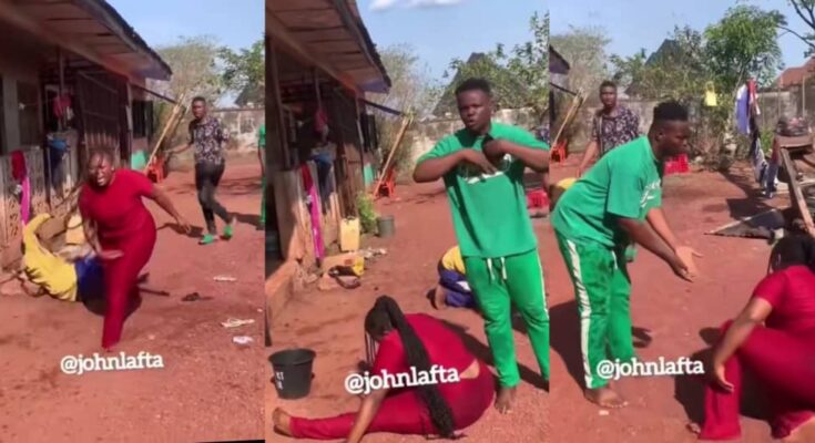 In a video that was recently uploaded on TIkTok, a young man was seen begging his sister for forgiveness after using her undies for juju. IkejaBird.com