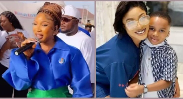Tonto Dikeh’s son offers scholarship to 50 kids at Rachel Okonkwo’s Enugu event:ikeja.com