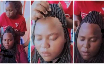 The hairstyle of a woman has drawn a lot of attention after her front hair was picked very tightly by the hair stylist | Ikejabird.com