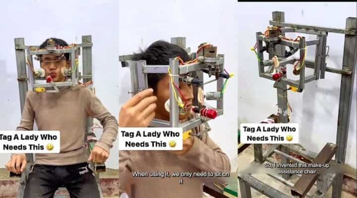 Man invents machine for quick and easy make-up