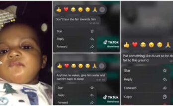 Nigerian father pesters his sister with texts about his baby's welfare