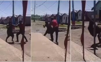 Woman wrestles man WWE style and throws him to the ground in fierce fight | Ikejabird.com
