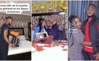 Nigerian Man celebrates 5th year anniversary with girlfriend, netizens react | Ikejabird.com
