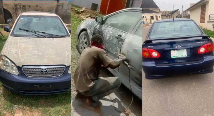 Nigerian mechanic converts old-looking Toyota Camry into new flashy car | Ikejabird.com