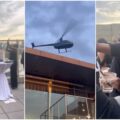 Nigerian woman makes grand helicopter entry at 50th birthday party | Ikejabird.com