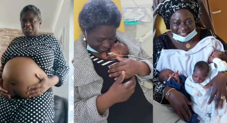 God is never late: 54 years old woman gives birth to triplet after 21 years of barrenness | Ikejabird.com