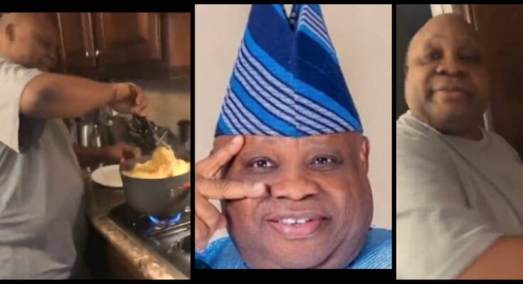 Governor wey sabi cook: Governor Adeleke shows off his culinary skills in viral video:ikejabird.com