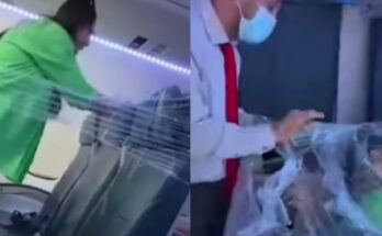 Wahala Promax: Lady creates business class suite with nylon in aircraft:ikejabird.com