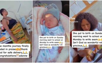Pretty Nigerian lady gave birth to baby on Sunday, goes to write exam in school on Monday | Ikejabird.com