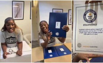 Plaque and certificate from Guinness World Record received and unboxed by Hilda Baci | Ikejabird.com
