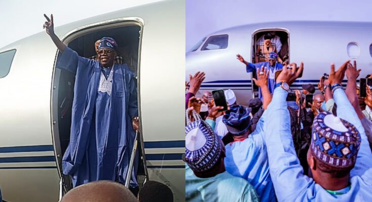 Just In: Tinubu arrives Lagos from London to celebrate sallah:ikejabird.com