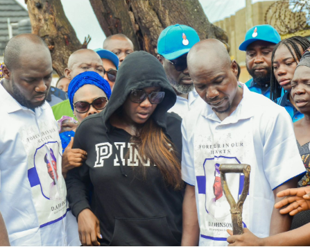 Mercy Johnson shares father's burial photos