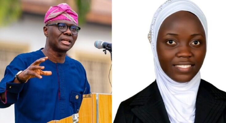 A young Nigerian female graduate has received the sum of N10 million from the Lagos State governor, Babajide Sanwo-Olu.