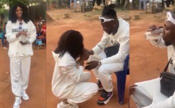 Couple rocks matching joggers and sneakers for traditional wedding ceremony | Ikejabird.com