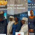 Co-wives hand over third wife to their husband during ceremony