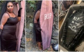 Lady marks 30th birthday with funeral-themed party