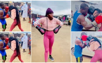 Nigerian female boxer trains vigorously with man |Ikejabird.com