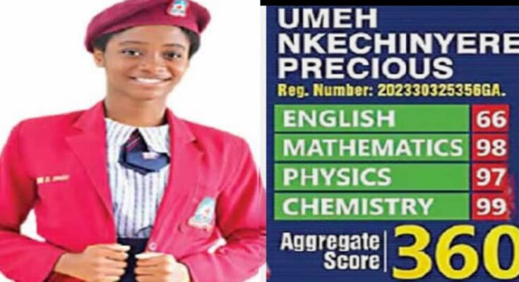 How I scored 360 in JAMB: JAMB highest scorer Umeh Kamsiyochukwu reveals;ikejabird.com