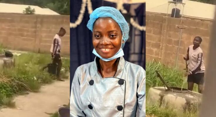 Water-a-thon loading: Chef Dammy is spotted without her security fetching water | Ikejabird.com