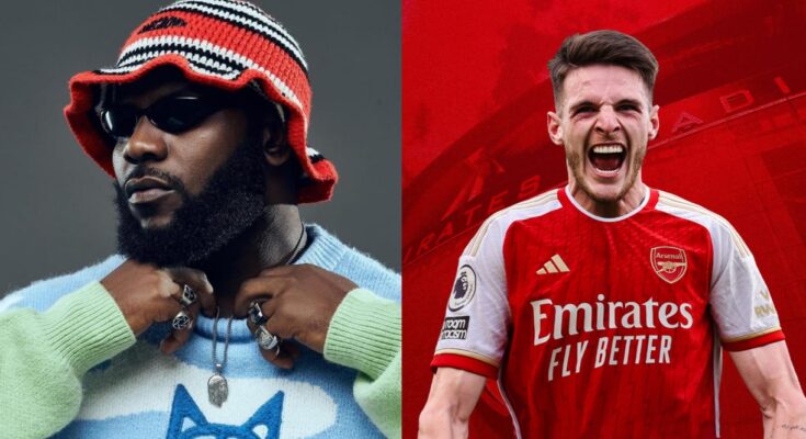 Odumodublvck don hit jackpot :Netizens reacts Arsenal features Odumodublvck’s song for Declan Rice’s announcement | Ikejajbird.com