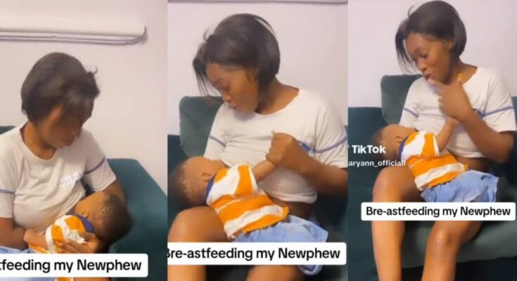 Is this even allowed: Nigerian Woman breastfeeds nephew:ikejabird.com