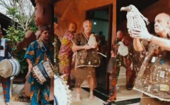 Oyinbo men shock many by participating in yoruba rites