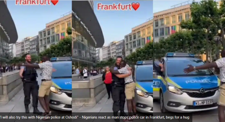 Nigerian man announces plan to replicate in Oshodi, video of civilian asking to hug a policeman
