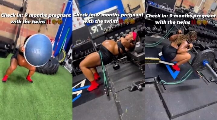 "This one is too excessive"- Nine months pregnant woman shocks people with her work out routine |Ikejabird.com