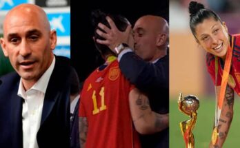Spanish FA president kisses Spain player Jennifer Hermoso on World Cup final trophy stage:ikejabird.com