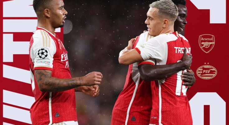 Arsenal's Triumphant Return to Champions League: 4-0 Victory Over PSV:ikejabird.com