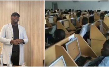 Nigerian man drills village students after they failed 2023 JAMB