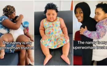Nanny carries super chubby baby on her back, stuns netizens