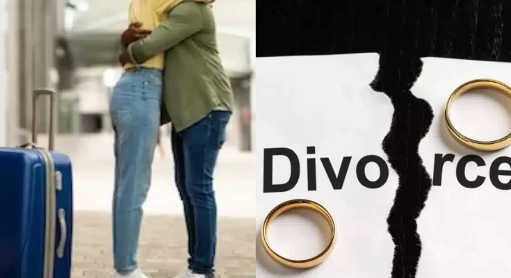Nigerian man in pain as wife divorces him in airport after he sold properties to send her to UK 