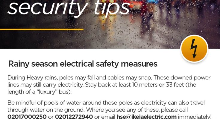 Ikeja Electric: Rainy Season Electrical Safety Tips