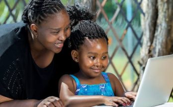 Parent and child featured in social media content